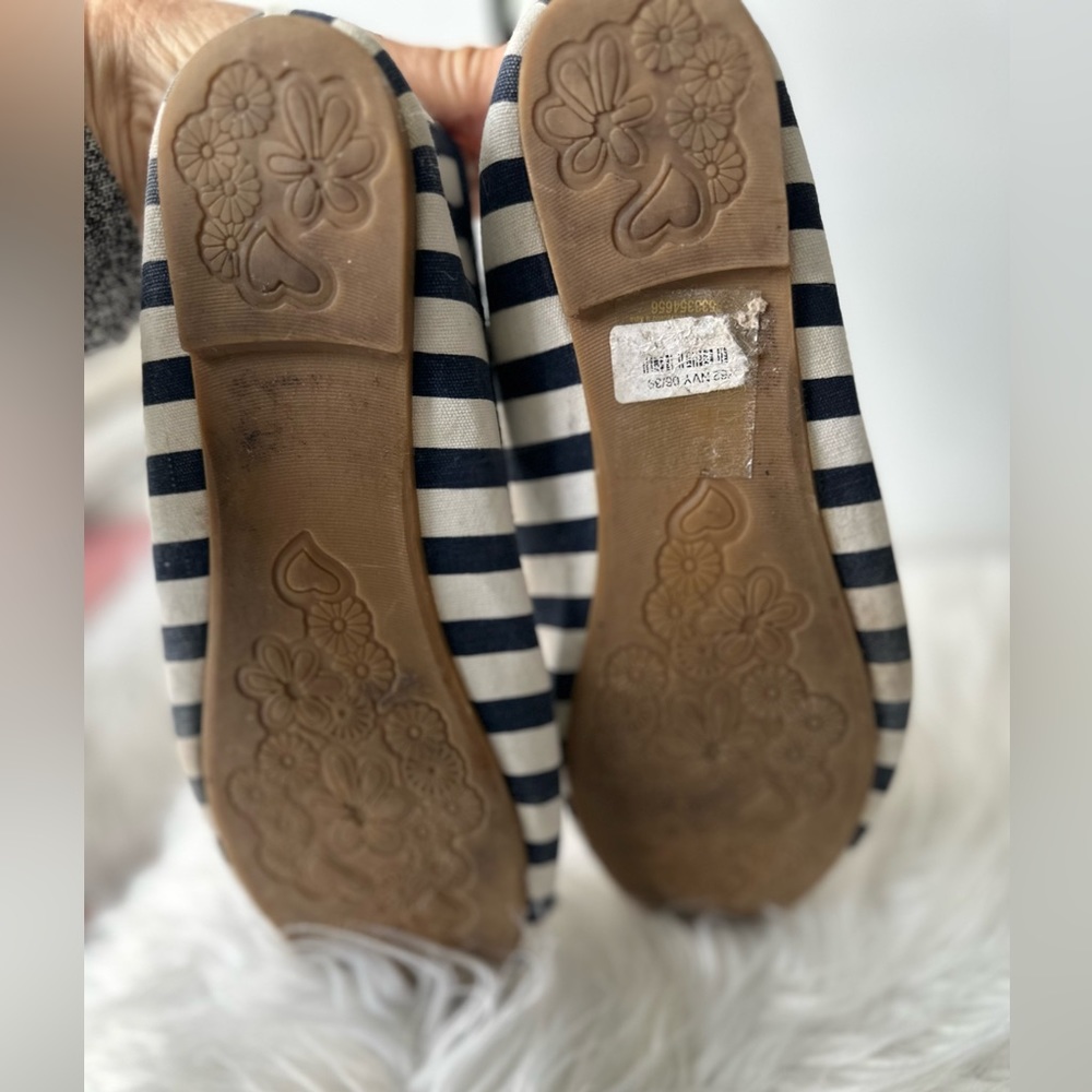Super cute navy striped canvas ballerinas flats - Picture 6 of 6